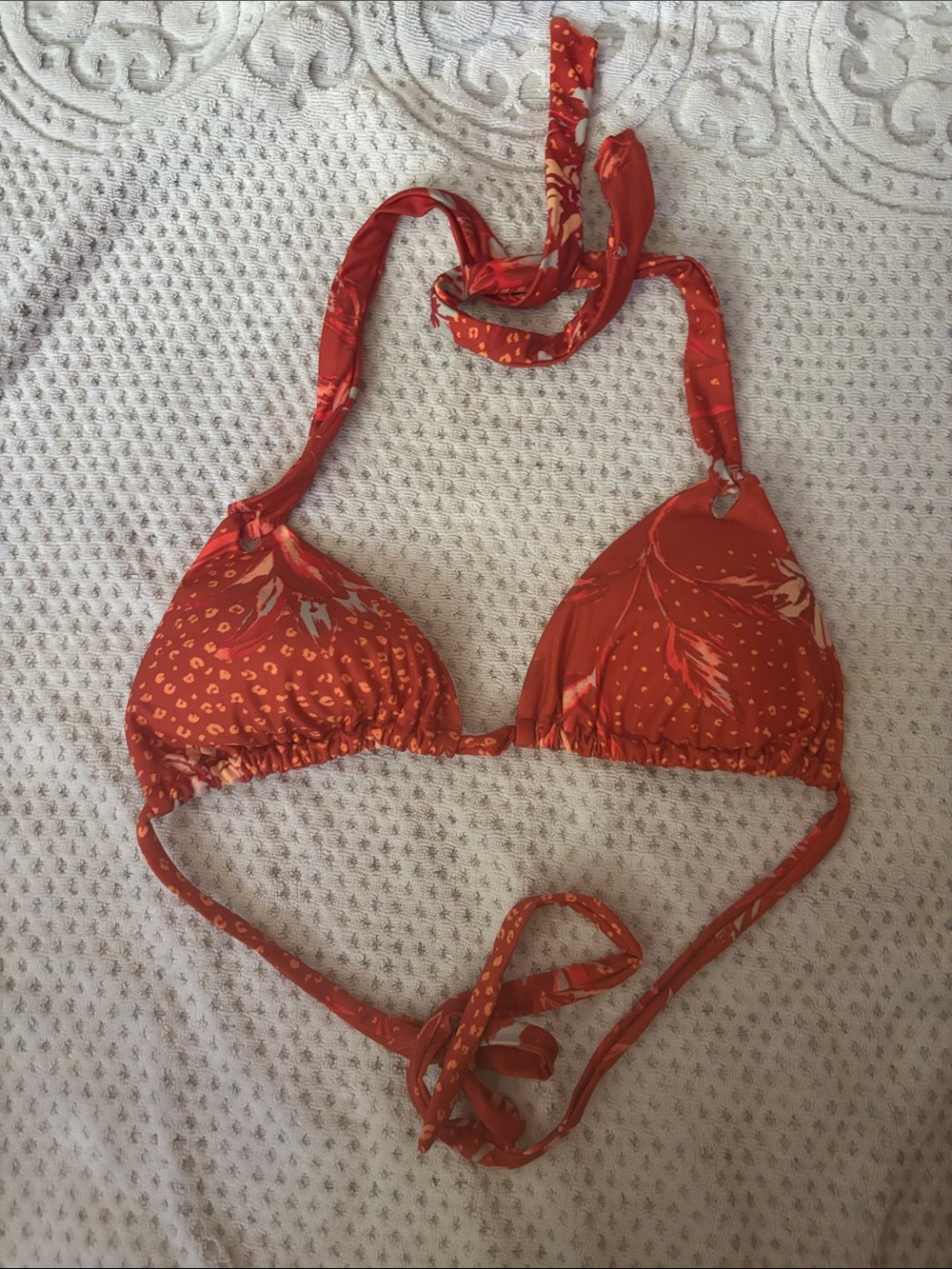 New!! VENUS orange Floral Triangle Bikini Top
